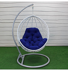 Крісло‑кокон підвісне GreenGard Ніколь 103, біло-синє