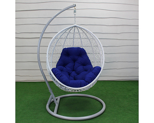 Крісло‑кокон підвісне GreenGard Ніколь 103, біло-синє