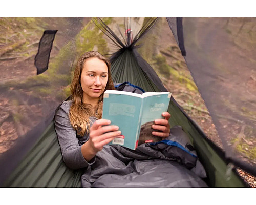 Гамак одномісний Amazonas з москітною сіткою Moskito-Traveller THERMO, 275 х 140 см - зелений