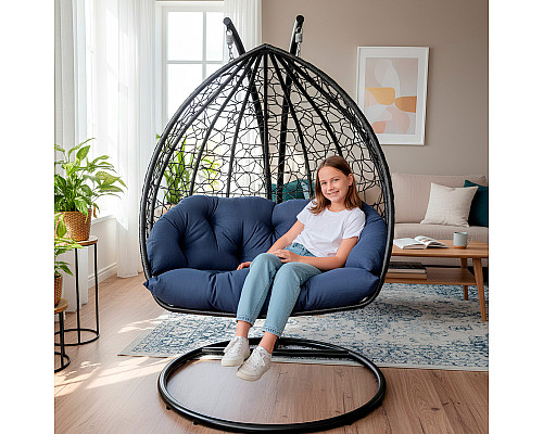 Крісло‑кокон підвісне GreenGard Графіт 111-2, синє