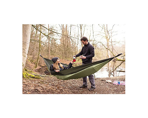 Гамак двомісний Amazonas Silk Traveller Thermo, 275 х 140 см - зелений