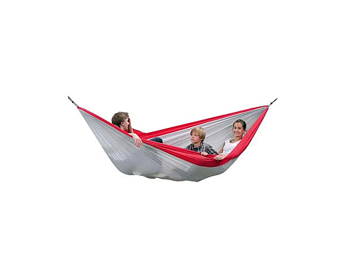 Гамак двомісний Amazonas Silk Traveller XXL, 320 х 230 см - біло-червоний