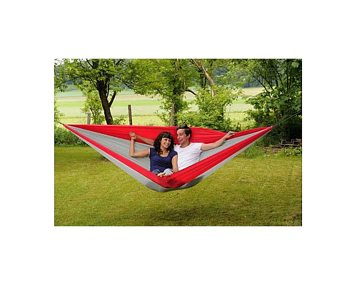 Гамак двомісний Amazonas Silk Traveller XXL, 320 х 230 см - біло-червоний