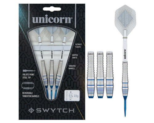 Дротики для дартсу Unicorn Swytch Blue 80% – 3 шт.