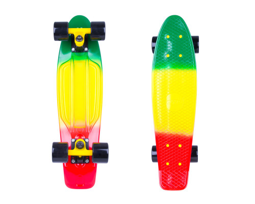Скейтборд WORKER Sunbow 22" ABEC-7 - Green-Yellow-Red