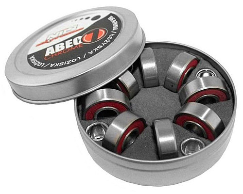 Хромові підшипники у металевій коробці ABEC-7 RS NILS EXTREME - червоні/8 шт.