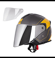 Шолом мотоциклетний W-TEC V586 Urbaztec розмір XS 53-54 см, жовто-сірий