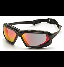 Окуляри захисні з ущільнювачем Pyramex Highlander-PLUS Anti-Fog, червоні