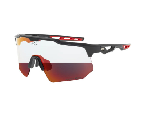 Окуляри захисні GOG Loki Photochromic Cat.0-3, чорно-червоні