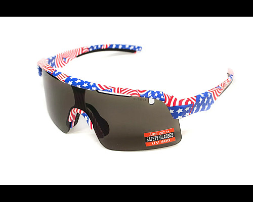 Окуляри захисні Global Vision Holeshot USA Flag, сірі
