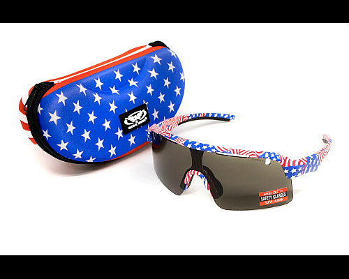 Окуляри захисні Global Vision Holeshot USA Flag, сірі