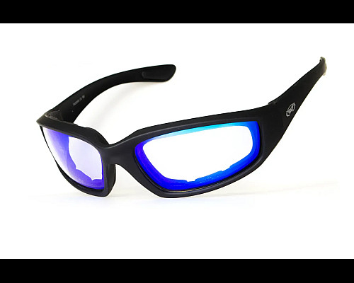 Окуляри захисні фотохромні Global Vision KickBack Photochromic Anti Fog, сині