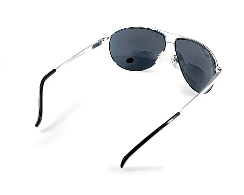 Окуляри захисні з біфокальною лінзою Global Vision Aviator Bifocal (+2.5) сірі