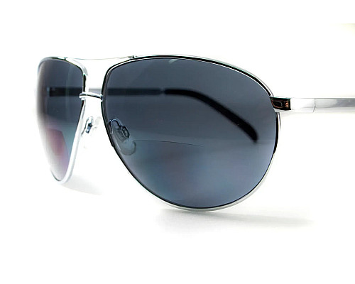 Окуляри захисні з біфокальною лінзою Global Vision Aviator (+3.0) (gray), сірі