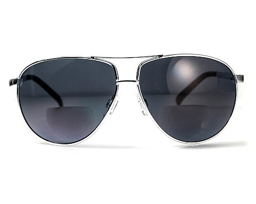 Окуляри захисні з біфокальною лінзою Global Vision Aviator (+3.0) (gray), сірі