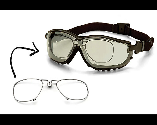 Окуляри захисні з ущільнювачем Pyramex V2G+RX Anti-Fog, світло-коричневі з діоптрійною вставкою