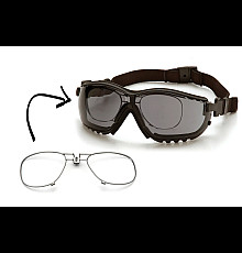 Окуляри захисні з ущільнювачем Pyramex V2G+RX (gray) Anti-Fog, сірі окуляри з діоптрійною вставкою в комплекті