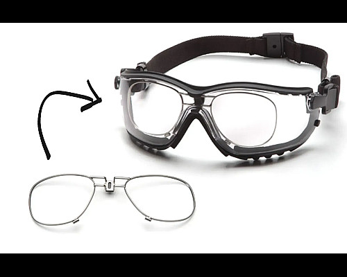 Окуляри захисні з ущільнювачем Pyramex  V2G+RX Anti-Fog, прозорі з діоптрійною вставкою