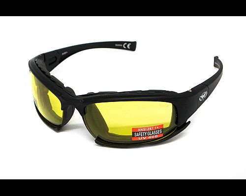 Окуляри захисні з ущільнювачем Global Vision Assault Anti-Fog, жовті