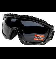 Окуляри захисні з ущільнювачем Global Vision Ballistech-1 (smoke) Anti-Fog, чорні