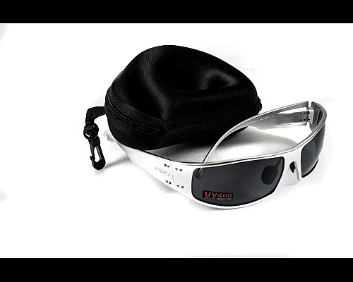 Окуляри захисні в металевій оправі Global Vision Bad-Ass-2 Silver (gray), сірі