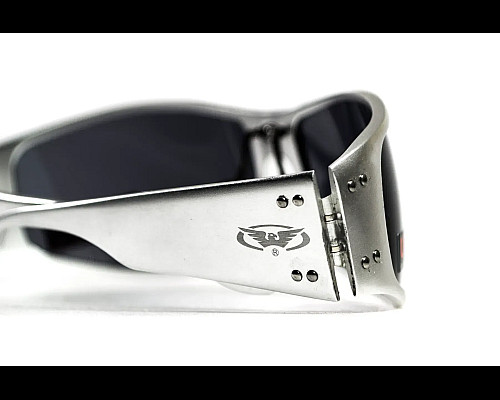Окуляри захисні в металевій оправі Global Vision Bad-Ass-2 Silver (gray), сірі