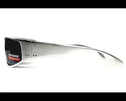 Окуляри захисні в металевій оправі Global Vision Bad-Ass-2 Silver (gray), сірі