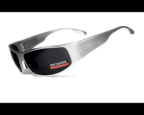 Окуляри захисні Global Vision BAD-ASS-1 Silver, чорні