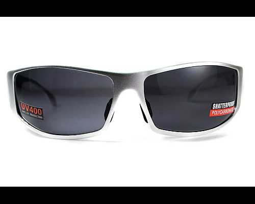 Окуляри захисні Global Vision BAD-ASS-1 Silver, чорні