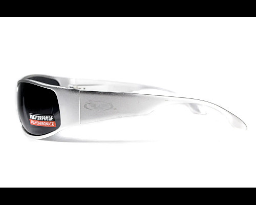 Окуляри захисні Global Vision BAD-ASS-1 Silver, чорні