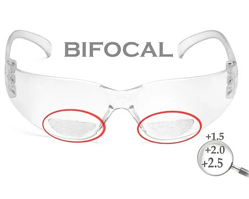 Окуляри захисні біфокальні Pyramex Intruder Bifocal (+2.0), прозорі