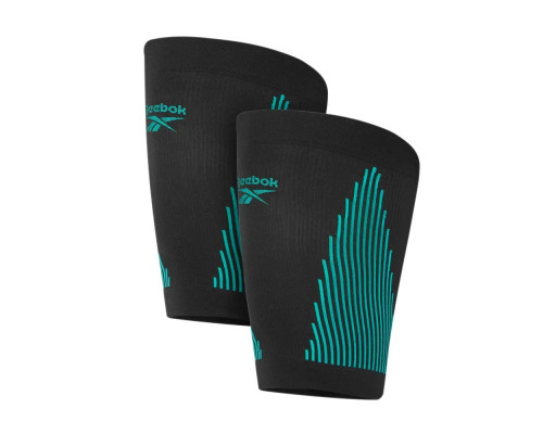 Бандаж для коліна Reebok Knitted Compression Thigh Sleeve розмір S, чорно-бірюзовий