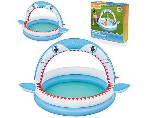 Басейн надувний дитячий Sharktastic Bestway 53157 163x127x92 см