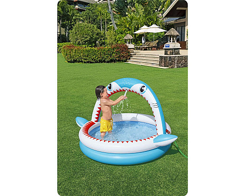 Басейн надувний дитячий Sharktastic Bestway 53157 163x127x92 см