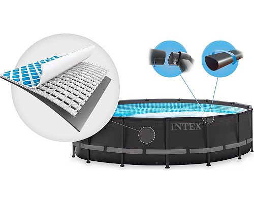 Басейн каркасний Intex ULTRA 610 x 122 см 5в1 - графітовий