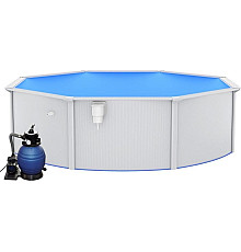 Басейн каркасний vidaXL 460 x 120 см, білий + насос з пісочним фільтром 