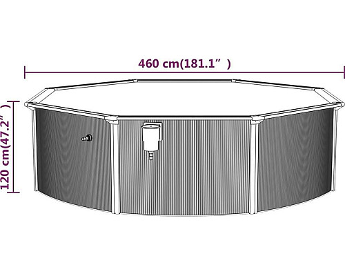 Басейн каркасний vidaXL 460 x 120 см, білий + насос з пісочним фільтром Басейн каркасний vidaXL 460 x 120 см, білий + насос з пісочним фільтром