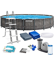 Басейн каркасний 12в1 INTEX 126744, 549 x 122 см, темно-сірий