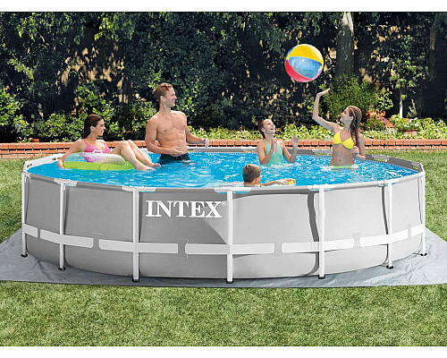 Басейн каркасний 12в1 INTEX 26724GN, 457 x 107 см, сірий