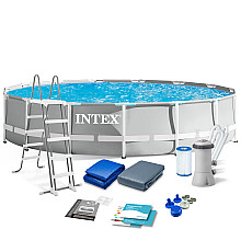 Басейн каркасний 12в1 INTEX 26724GN, 457 x 107 см, сірий