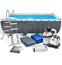 Басейн каркасний прямокутний 11в1 INTEX 26356, 549 x 274 x 132 см, темно-сірий