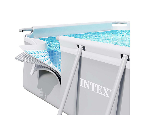 Басейн каркасний прямокутний 4в1 INTEX 26788GN, 400 x 200 x 100 см, сірий