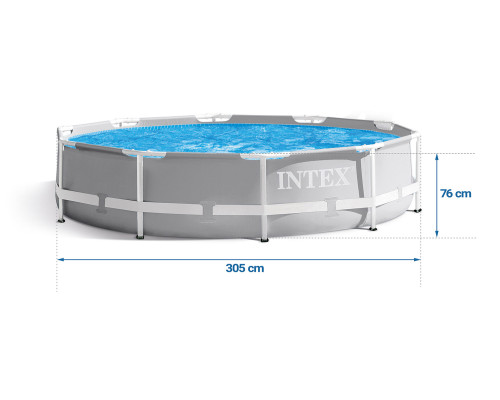 Басейн каркасний 15в1 INTEX 26702, 305 х 76 см + машина для створення бульбашок