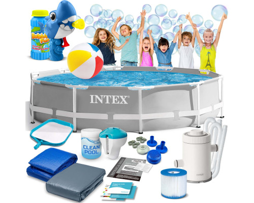 Басейн каркасний 15в1 INTEX 26702, 305 х 76 см + машина для створення бульбашок