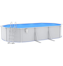 Басейн каркасний овальний vidaXL 610 x 360 x 120 см, білий + драбина