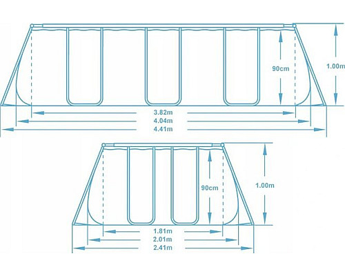 Басейн каркасний прямокутний 11в1 Bestway 56441 Power Steel 404 x 201 см