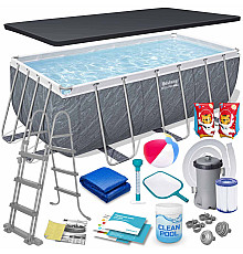 Басейн каркасний прямокутний 17в1 Bestway 56722 412 x 201 x 122 см