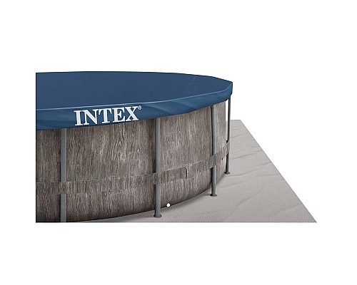 Басейн каркасний 20в1 INTEX 26742, 457 х 122 см, темно-сірий  + машина для створення бульбашок