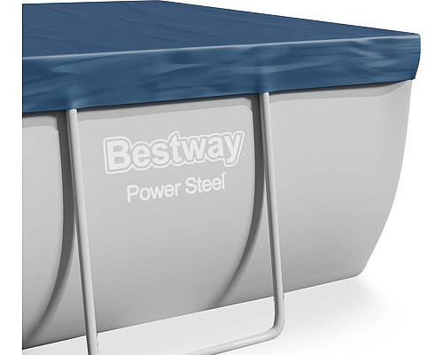 Басейн каркасний прямокутний 12в1 Bestway 5611Z Power Steel 640 x 274 см - світло-сірий