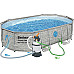 Басейн каркасний овальний 10в1 Bestway 56946 Power Steel 488 x 305 см